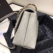 Chanel Small Grained Calfskin Flap Bag Grey AS1459 16x23x9cm - 3