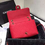 Chanel Small Grained Calfskin Flap Bag Red AS1459 16x23x9cm - 6