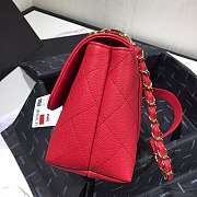 Chanel Small Grained Calfskin Flap Bag Red AS1459 16x23x9cm - 3
