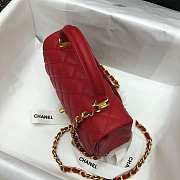 Chanel Mini Flap Bag With Top Handle Grained Calfskin Red AS2431 20x14x7cm - 5