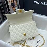Chanel Mini Flap Bag With Top Handle Grained Calfskin White AS2431 20x14x7cm - 6