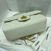 Chanel Mini Flap Bag With Top Handle Grained Calfskin White AS2431 20x14x7cm - 4