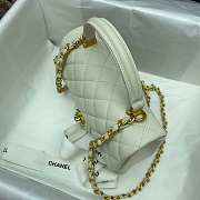 Chanel Mini Flap Bag With Top Handle Grained Calfskin White AS2431 20x14x7cm - 5
