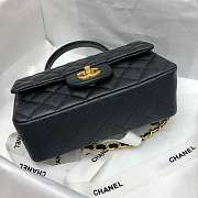 Chanel Mini Flap Bag With Top Handle Grained Calfskin Black AS2431 20x14x7cm - 4