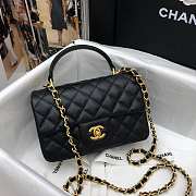 Chanel Mini Flap Bag With Top Handle Grained Calfskin Black AS2431 20x14x7cm - 3