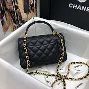 Chanel Mini Flap Bag With Top Handle Grained Calfskin Black AS2431 20x14x7cm - 2