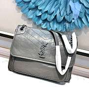 YSL Large Niki Calfskin Leather Gray 4988830 32x23x9cm - 5