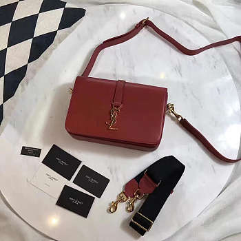 YSL Monogram Sac Universite Burgundy 25x7.5cm