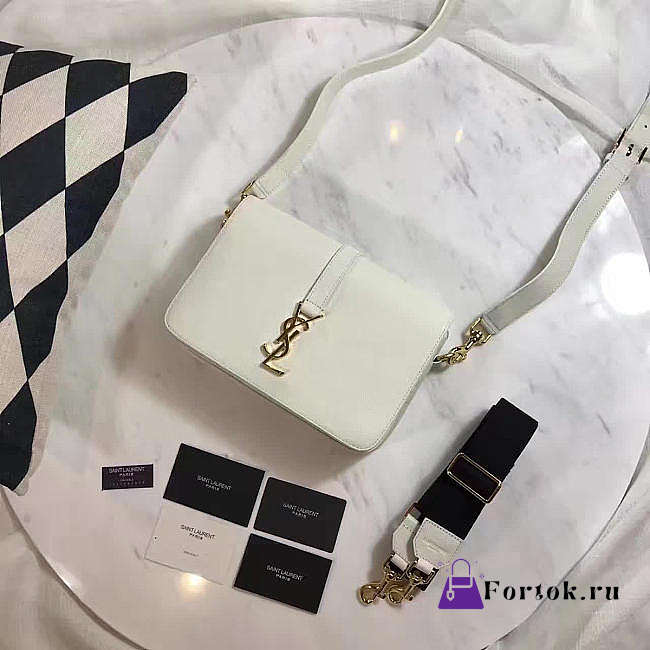 YSL Monogram Sac Universite White 25x7.5cm - 1