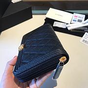 Chanel Boy Long Zipped Wallet Gold Metal Grained Leather Black A80815 19cm - 4
