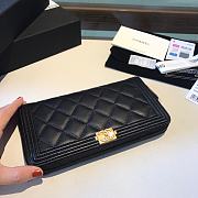 Chanel Boy Long Zipped Wallet Gold Metal Black A80815 19cm - 5