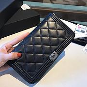 Chanel Boy Long Zipped Wallet Black Metal Black A80815 19cm - 1