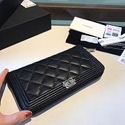 Chanel Boy Long Zipped Wallet Black Metal Black A80815 19cm - 5