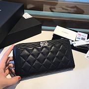 Chanel Boy Long Zipped Wallet Black Metal Black A80815 19cm - 3