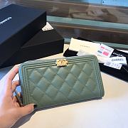 Chanel Boy Long Zipped Wallet Grained Leather Seafoam A80815 19cm - 6