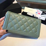 Chanel Boy Long Zipped Wallet Grained Leather Seafoam A80815 19cm - 5