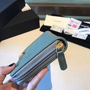 Chanel Boy Long Zipped Wallet Grained Leather Seafoam A80815 19cm - 4