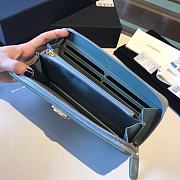 Chanel Boy Long Zipped Wallet Grained Leather Seafoam A80815 19cm - 3