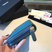 Chanel Boy Long Zipped Wallet Grained Leather Teal A80815 19cm - 5