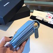Chanel Boy Long Zipped Wallet Grained Leather Sky Blue A80815 19cm - 6