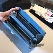 Chanel Boy Long Zipped Wallet Grained Leather Sky Blue A80815 19cm - 4