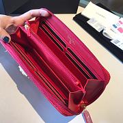 Chanel Boy Long Zipped Wallet Grained Leather Red A80815 19cm - 6