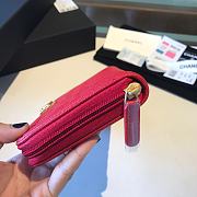 Chanel Boy Long Zipped Wallet Grained Leather Red A80815 19cm - 5