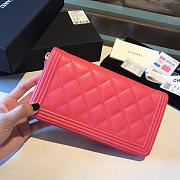 Chanel Boy Long Zipped Wallet Grained Leather Pink A80815 19cm - 6