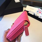 Chanel Boy Long Zipped Wallet Grained Leather Pink A80815 19cm - 5