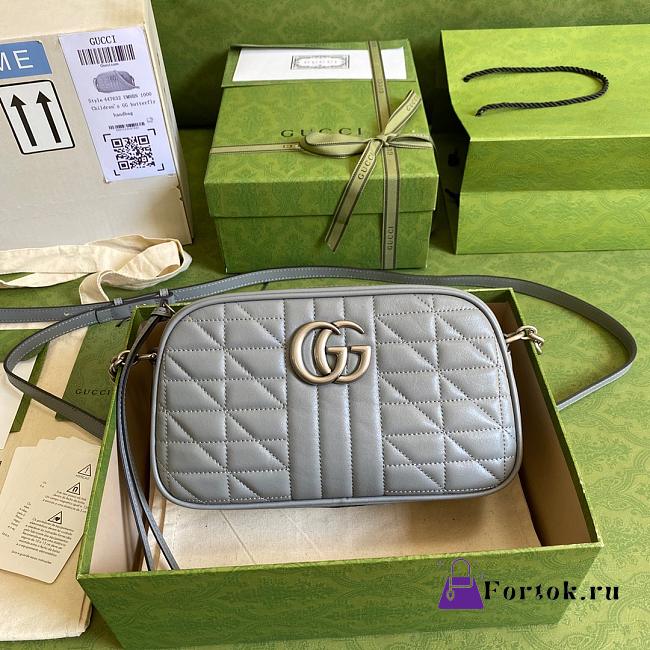 Gucci GG Marmont Small Shoulder Bag Gray 447632 24x12x7cm - 1