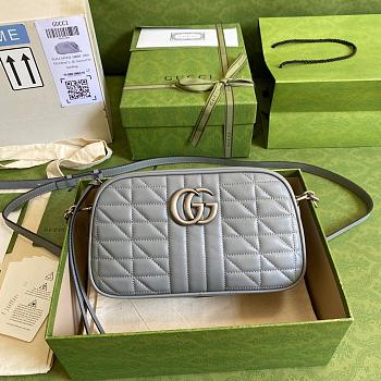 Gucci GG Marmont Small Shoulder Bag Gray 447632 24x12x7cm