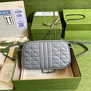 Gucci GG Marmont Small Shoulder Bag Gray 447632 24x12x7cm - 3