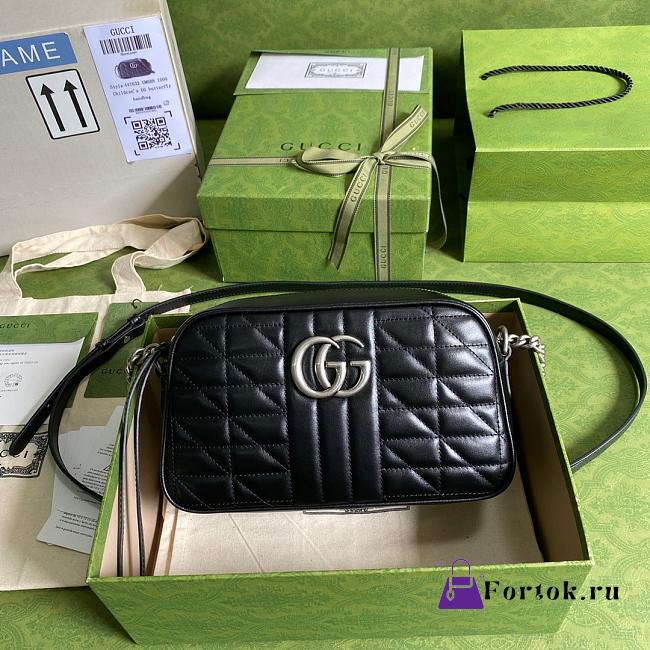 Gucci GG Marmont Small Shoulder Bag Black 447632 24x12x7cm - 1