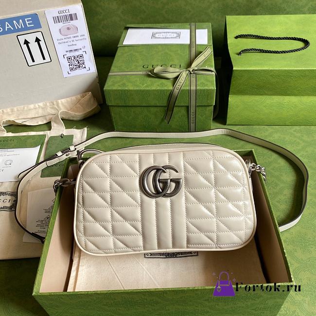 Gucci GG Marmont Small Shoulder Bag White 447632 24x12x7cm - 1