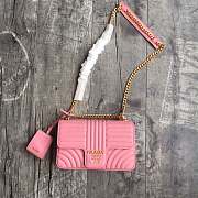 Prada Medium Leather Diagramme Bag Pink 1BD108 24x14x6cm - 1