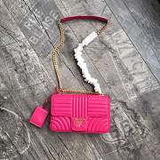 Prada Medium Leather Diagramme Bag Dark Pink 1BD108 24x14x6cm - 1