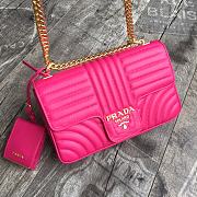 Prada Medium Leather Diagramme Bag Dark Pink 1BD108 24x14x6cm - 2