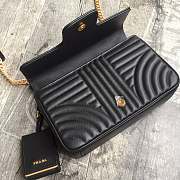 Prada Medium Leather Diagramme Bag Black 1BD108 24x14x6cm - 6