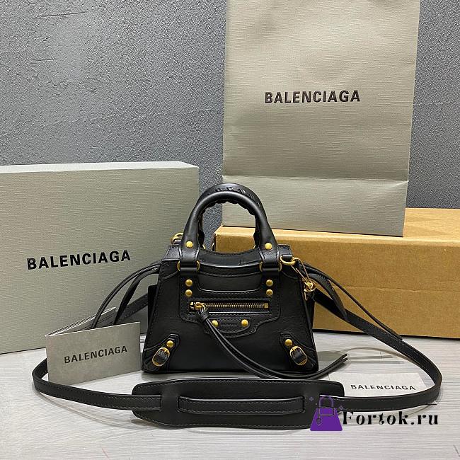 Balenciaga Mini Neo Classic Top Handle Bag Black 63852411R57 22x14x11cm - 1