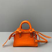 Balenciaga Mini Neo Classic Top Handle Bag Crocodile Leather Neon Orange 63852415V67 22x14x11cm - 5