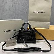 Balenciaga Mini Neo Classic Top Handle Bag Crocodile Leather Black 63852415V67 22x14x11cm - 1