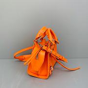 Balenciaga Small Neo Classic Top Handle Bag Crocodile Leather Neon Orange 63852115V67 33x21x16cm - 4