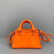 Balenciaga Small Neo Classic Top Handle Bag Crocodile Leather Neon Orange 63852115V67 33x21x16cm - 3