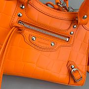 Balenciaga Small Neo Classic Top Handle Bag Crocodile Leather Neon Orange 63852115V67 33x21x16cm - 2