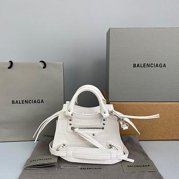 Balenciaga Small Neo Classic Top Handle Bag Crocodile Leather White 63852115V67 33x21x16cm