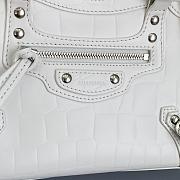 Balenciaga Small Neo Classic Top Handle Bag Crocodile Leather White 63852115V67 33x21x16cm - 5
