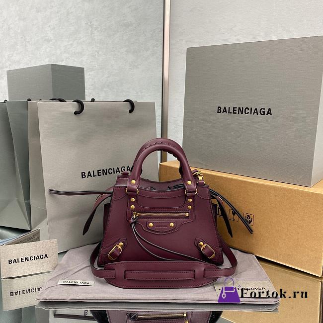 Balenciaga Small Neo Classic Top Handle Bag Plum 63852111R57 33x21x16cm - 1