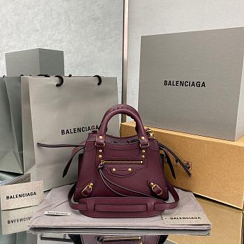 Balenciaga Small Neo Classic Top Handle Bag Plum 63852111R57 33x21x16cm