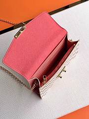 Louis Vuitton Croisette Chain Wallet Damier Azur Pink N60358 21x13.5x5cm - 5