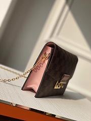 Louis Vuitton Croisette Chain Wallet Damier Ebene Scarlet N60288  21x13.5x5cm 